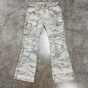 Plugg Y2K Camo Flare Cargo Jeans 28x31